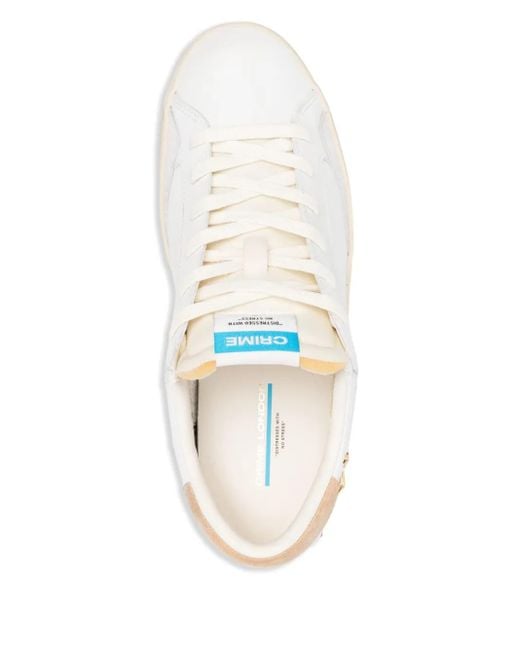 Crime London White Padded-Ankle Sneakers