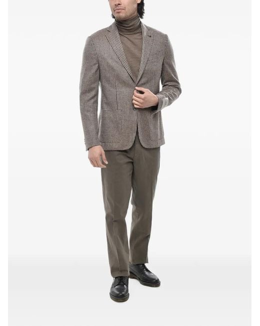 Corneliani Gray Patterned Patch-Pocket Blazer for men