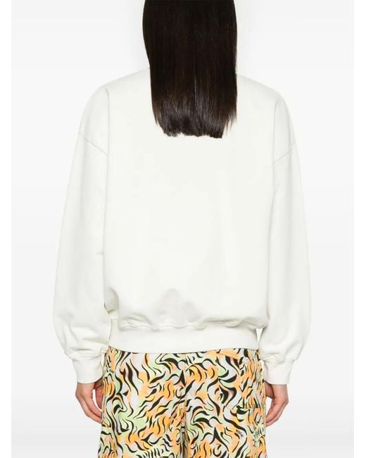 Ganni White Organic Cotton Oversized Sweatshirt