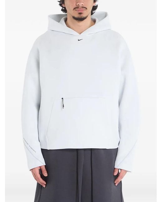 Nike White Logo-Embroidery Hoodie for men