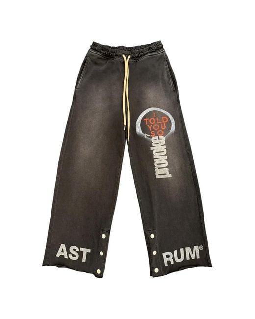 Astrum Gray Provoke Logo-Print Track Pants for men
