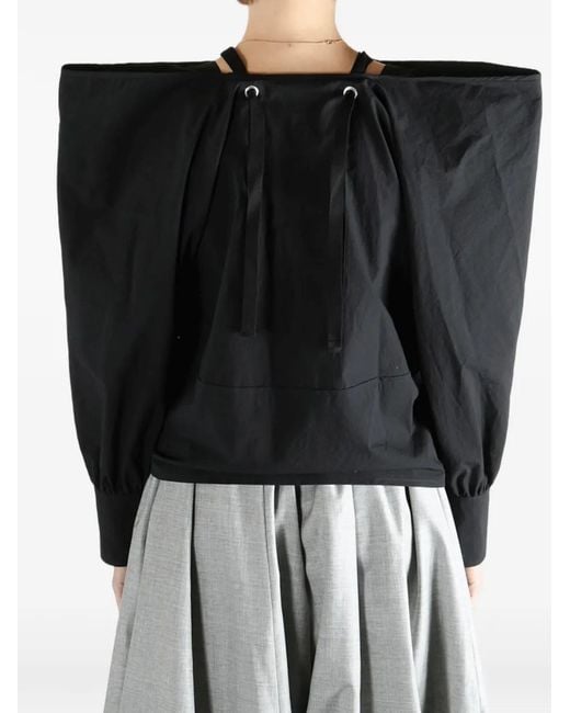 Comme des Garçons Black Chemise À Col Brodé De Fleurs
