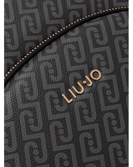 Liu Jo Black Monogram-Print Backpack