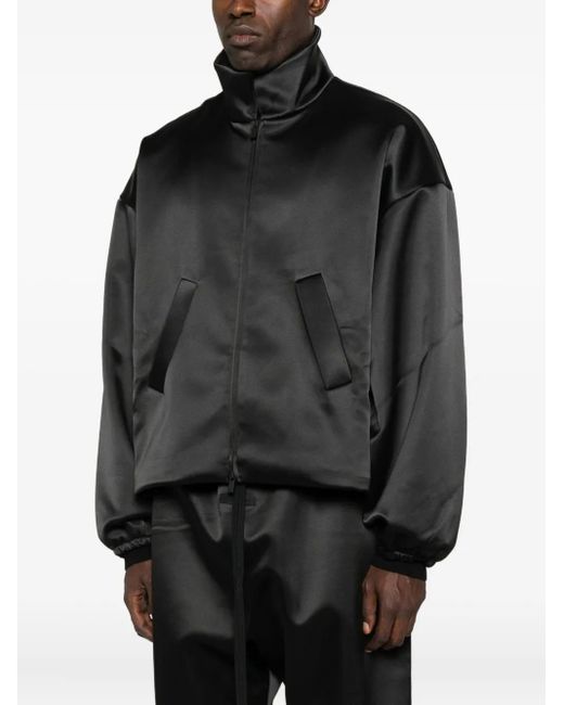 Fear Of God Black Satin Zip-Up Jacket for men
