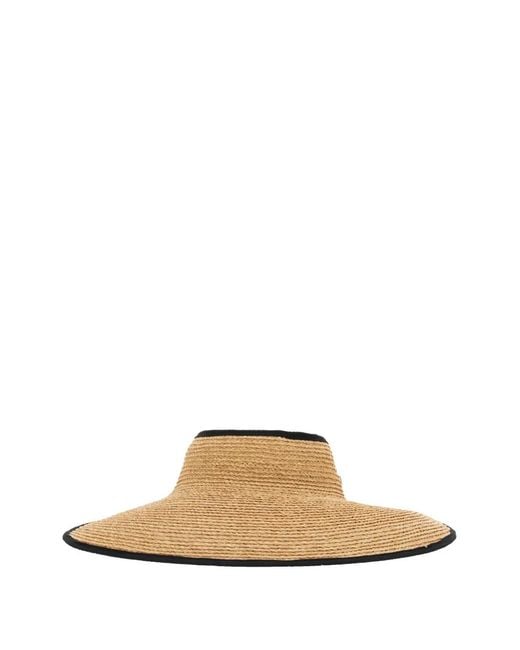 Helen Kaminski White Raffia Trim-Detail Hat