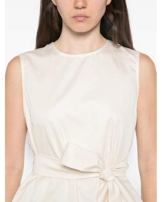 MOUTAKI White Sleeveless Round-Neck Blouse