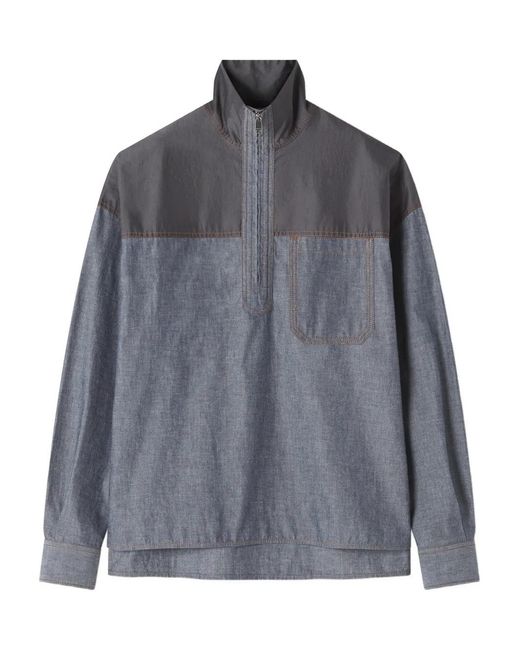 Lanvin Gray Chest-Pocket Shirt for men