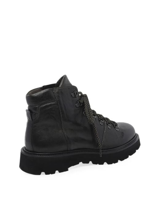 Pawelk's Black Lace-Up Leather Boots for men