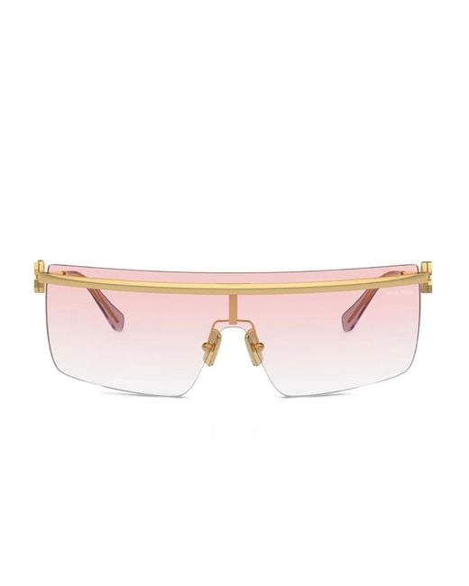 Miu Miu Pink Frame Shield Sunglasses