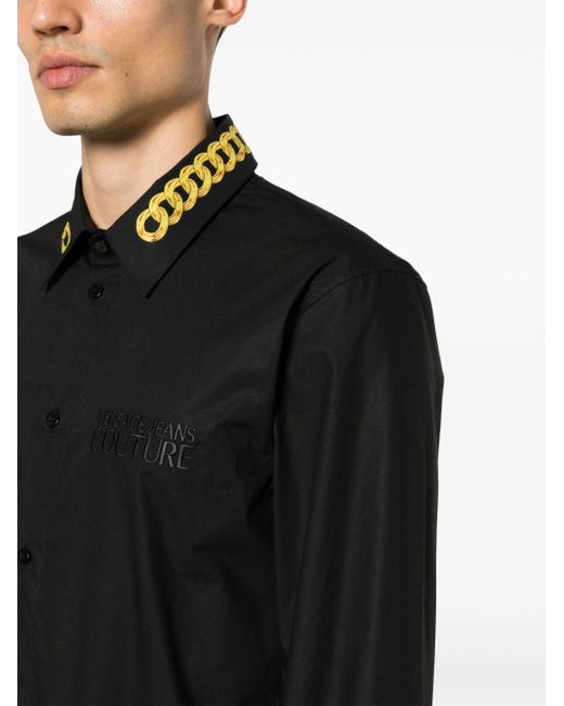 Chemise à imprimé Chain Couture Versace pour homme en coloris Black