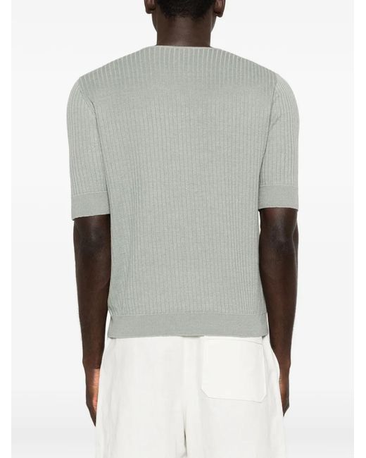 Lardini Gray Quarter-Button Sweater for men