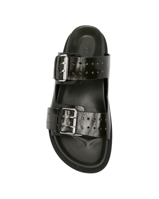 A.Emery Black Leon Flat Sandals