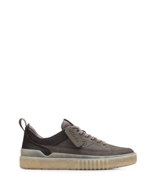 Clarks Gray Somerset Lace Nubuck Sneakers for men