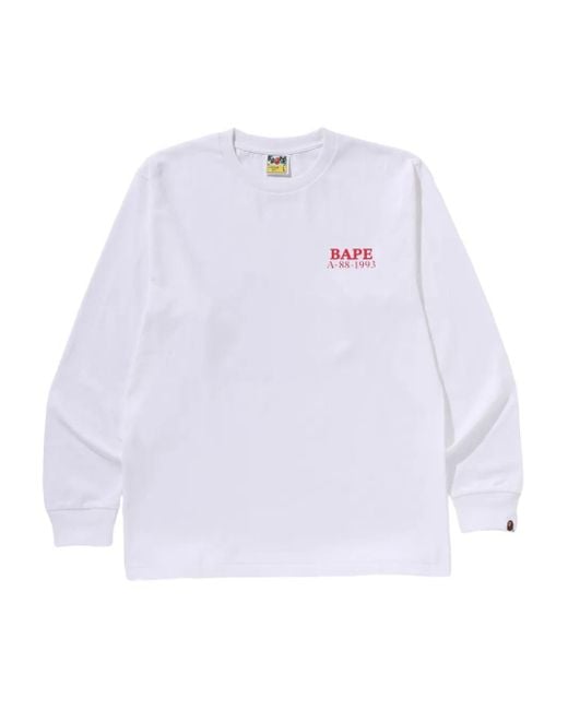 メンズ A Bathing Ape Long-sleeve Graphic T-shirt White