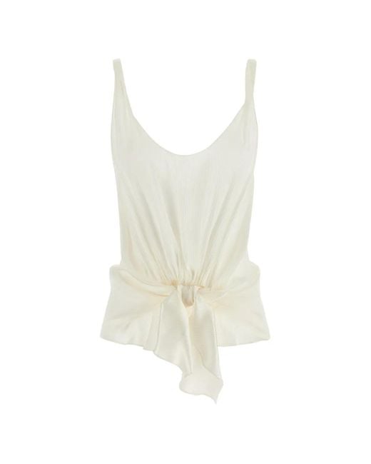J.W. Anderson White Crinkled Knot-Detail Blouse
