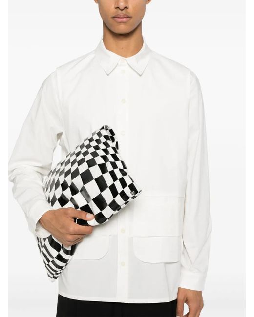 Henrik Vibskov White Ants Poplin Layered Shirt for men