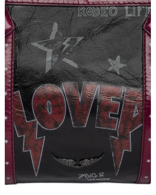 Zadig & Voltaire Purple Sunny Moody Punk Umhängetasche mit Print