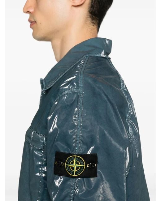 Stone Island Blue Compass-Badge Jacket for men