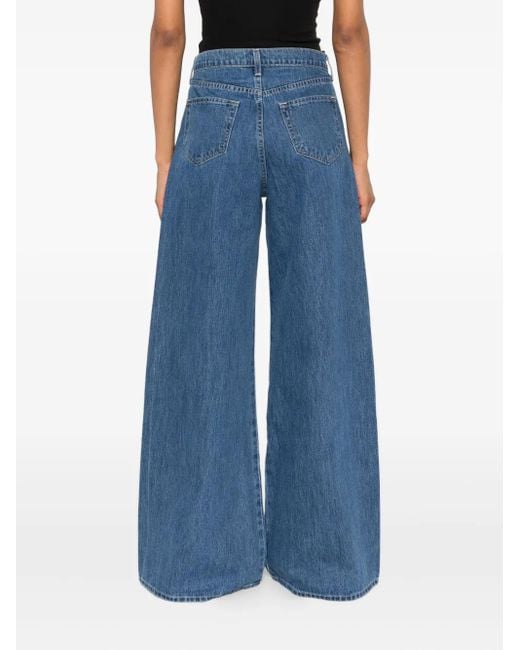 L'Agence Denim Jeans Met Stikseldetail in het Blue