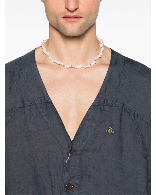 Chemise en coton à logo Orb Vivienne Westwood pour homme en coloris Blue