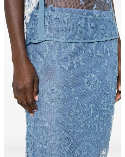 Sir Blue Leif Mesh Midi Skirt