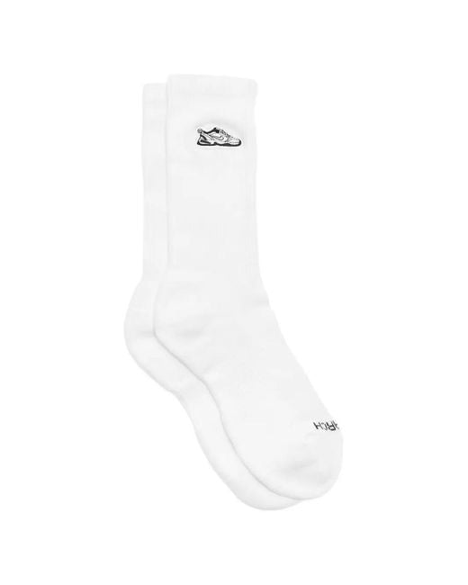 Nike White Logo-Graphic Socks