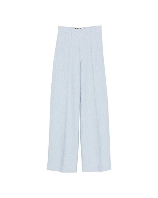 Bruno Manetti White High-Waisted Pintuck-Detail Trousers