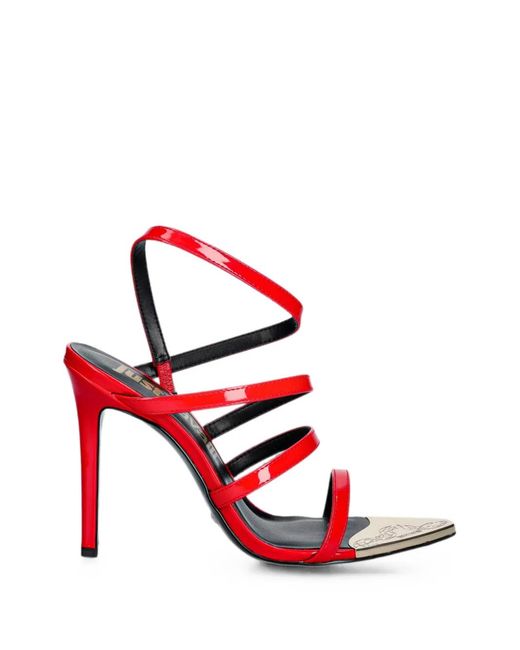 Just Cavalli Red Multi-Strap Sandals