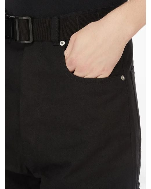 Rick Owens Black Geth Belted Cargo Trousers for men