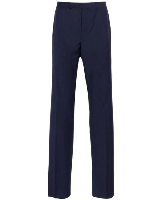 Zegna Blue Wool Chino Trousers for men