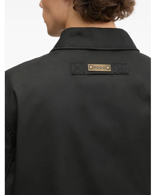 Chaqueta con cuello y cremallera HUGO de hombre de color Black