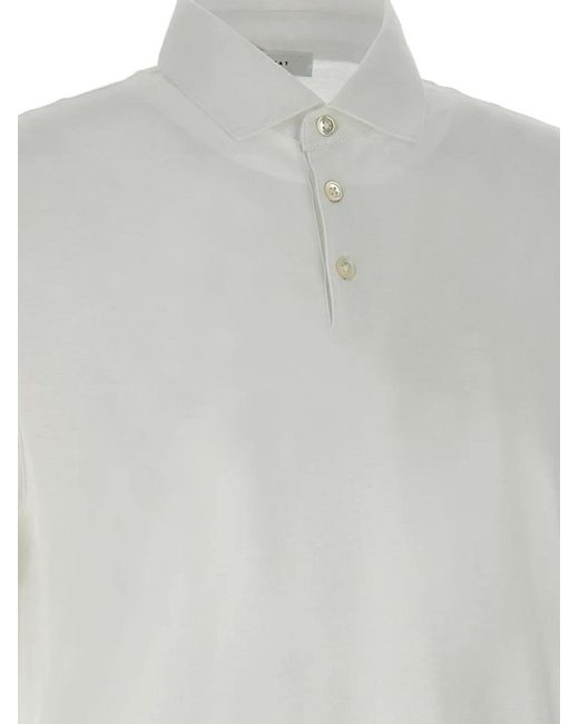Diktat White Mother-Of-Pearl Button Polo Shirt for men