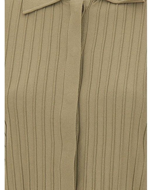 Liu Jo Green Rib Knit Short-Sleeve Cardigan