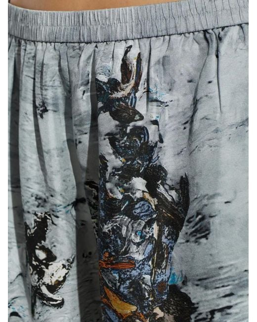 Munthe Gray Varum Abstract-Print Silk Trousers