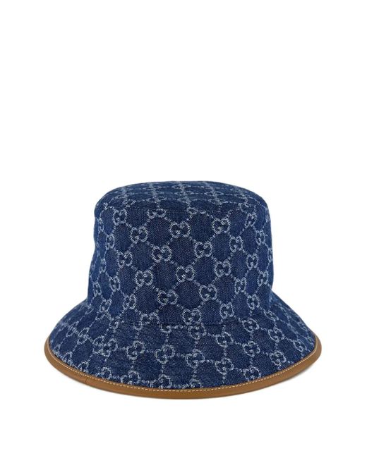 Gucci Blue Denim Monogram Bucket Hat