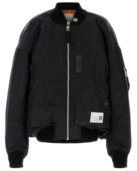 Maison Mihara Yasuhiro Black Zip-Front Bomber Jacket for men