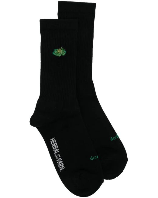 Doublet Black Embroidered Socks for men