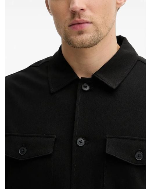 Lindbergh Black Flap-Pocket Shirt for men