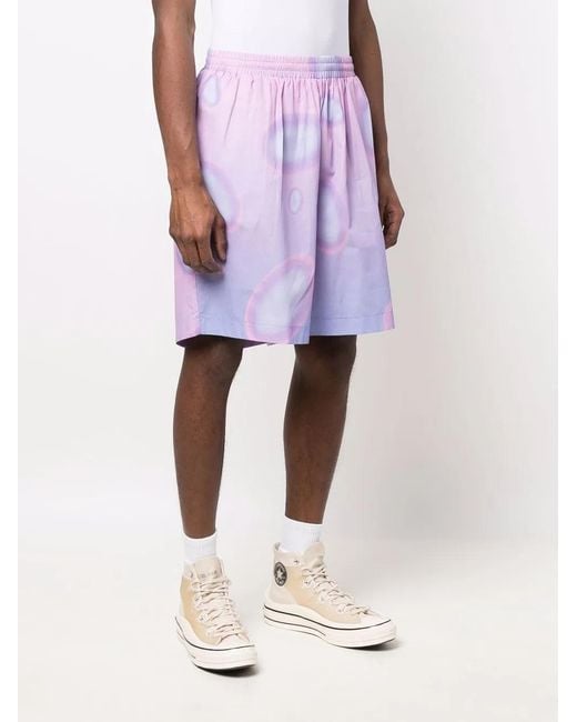 Bonsai Purple Circle-Print Gradient Shorts for men