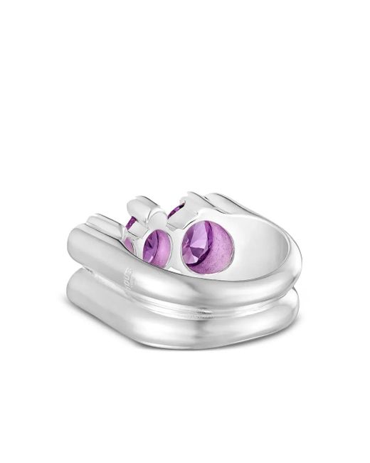 Anello A Fascia Bear Lgg Con Zaffiro di Tous in White