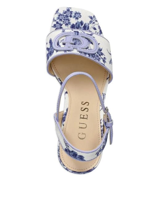 Guess Blue Sandalen mit Blumen-Print
