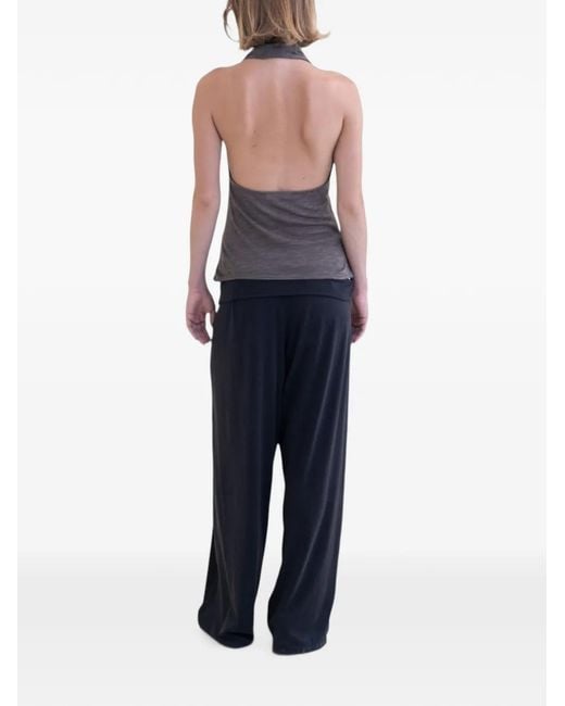 Belle Anna Blue Draped Halterneck Top