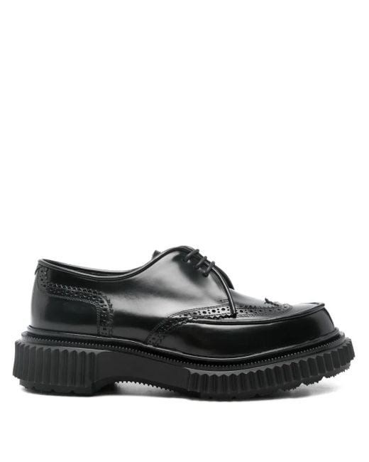 Adieu Black Leather Oxford Shoes for men