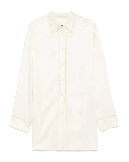 Jil Sander Blouse Met Borduurwerk in het White