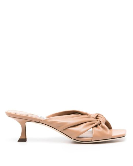 Jimmy Choo Pink Avenue 50mm Leather Mules