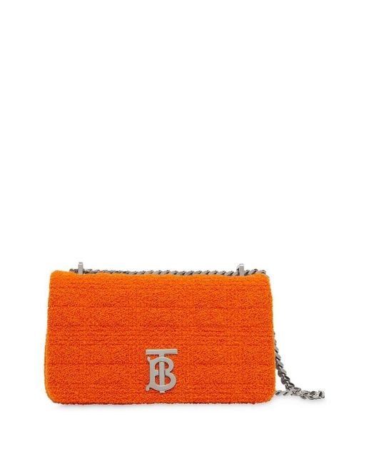 Burberry Orange Small Lola Quilted Towelling Bag