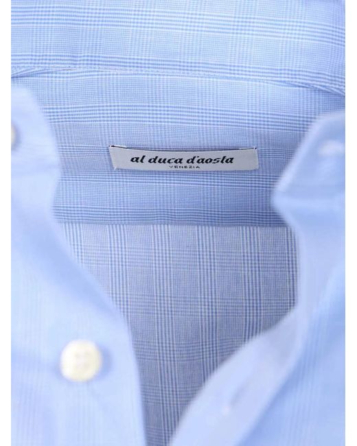 Al Duca D'aosta Blue Striped Cotton Shirt for men