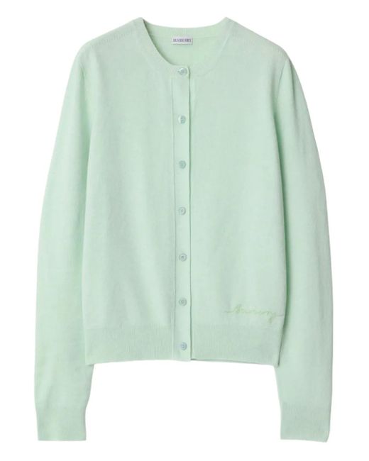 Burberry Green Button-Up Cardigan