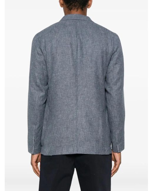 Eleventy Blue Two-Button Patch-Pocket Blazer for men