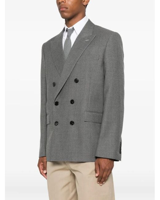 Givenchy Gray Peak-Lapel Wool Blazer for men